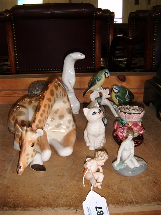 Qty porcelain animal figures